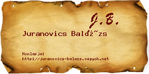 Juranovics Balázs névjegykártya